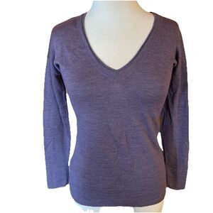 J. Jill Italian Merino Wool Sweater Heather Purple XS Petite Luxury Chic *Note